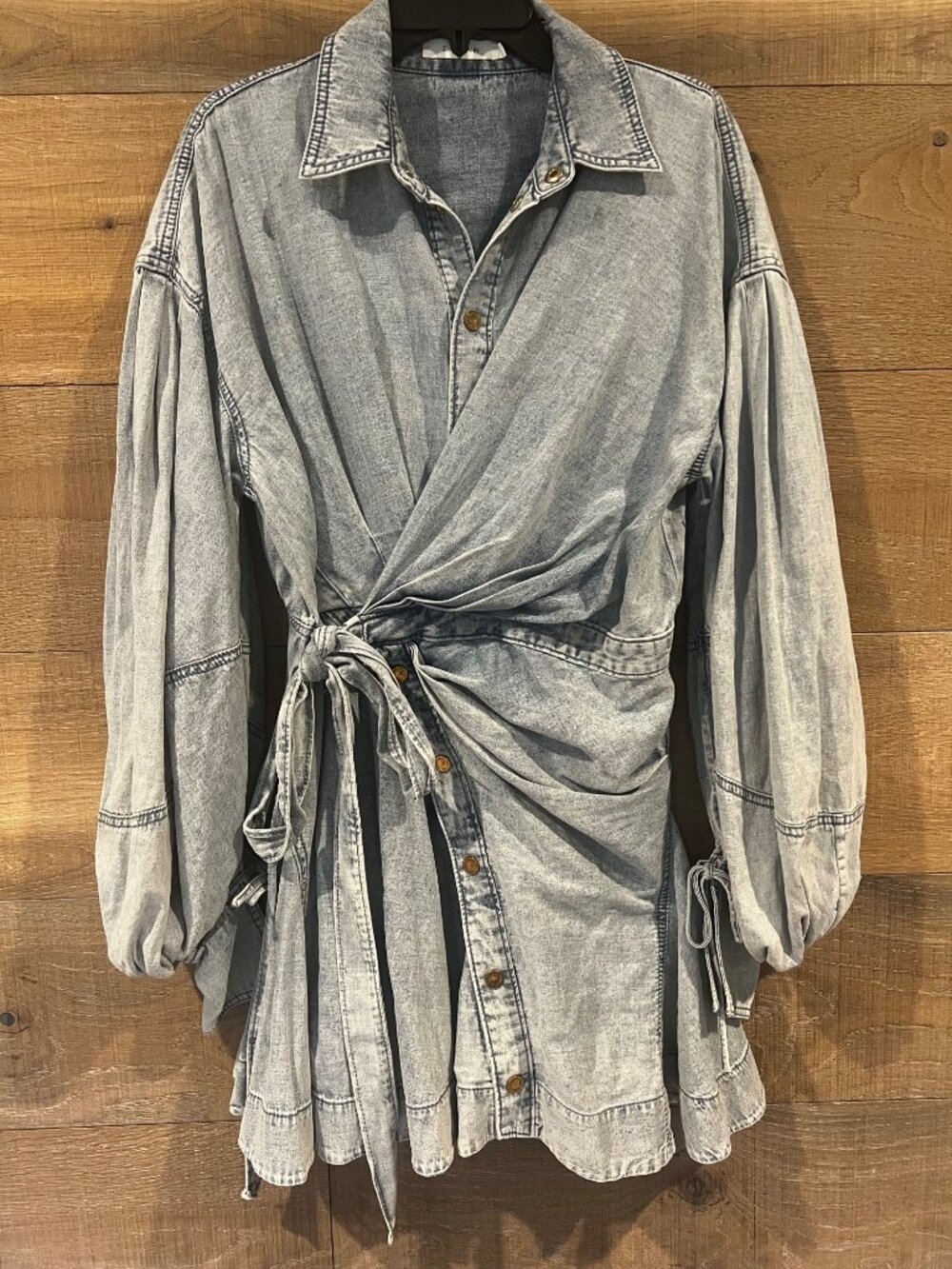 Zimmermann Rebellion Denim Wrap Mini dress size AU 2/ US 8 - Picture 3 of 12